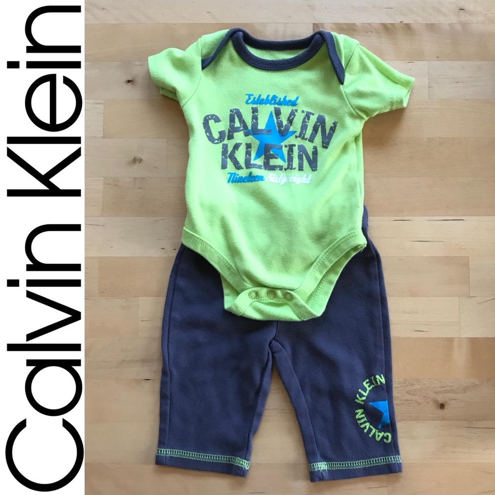 Calvin Klein Green&Gray Bodysuit and Pants Combo
